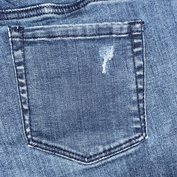 Pacsun Blue Ripped Jean Mid Rise Shorts - Picture 5 of 6